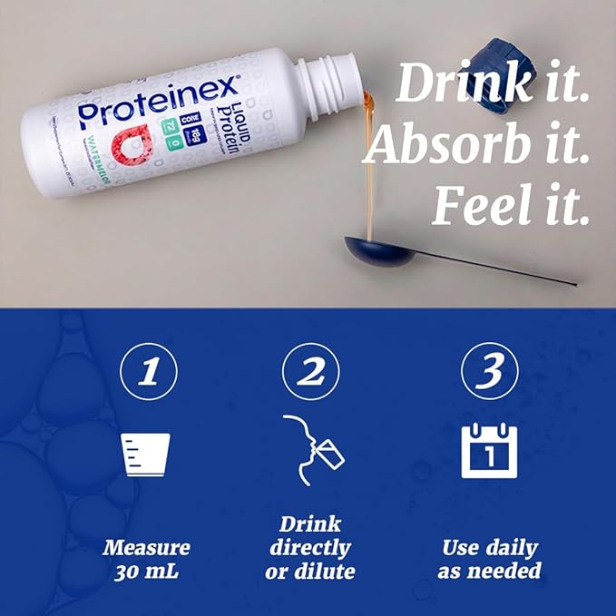 Proteinex Medical Grade Liquid Hydrolized Collagen Protein - Women and Men for Healthy Skin Hair and Nails Zero Sugars &amp Ready to Drink Protein Drink (16 Fl Oz Cherry)