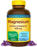Extra Strength Magnesium 400mg Softgels | Muscle Bone &amp Nerve Support | 180 Softgels – 6 Month Supply | High Potency Daily Magnesium Supplement | Gluten Free Formula