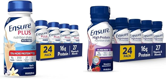 Liquid Nutrition Shake with Fiber 16 Grams of Protein &amp Ensure High Protein Nutritional Shake 16g Protein Meal Replacement Shakes