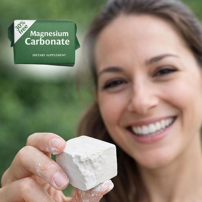 Magnesium Carbonate Cubes 7g | Pack of 4 | Pure Vegan Gluten-Free &amp Non-GMO Supplement | Made in Mexico | Carbonato de Magnesio Hecho en México | LENICO