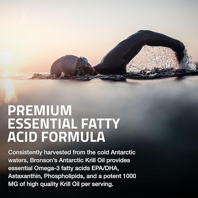Bronson Antarctic Krill Oil 1000 mg with Omega-3s EPA DHA Astaxanthin and Phospholipids 180 Softgels
