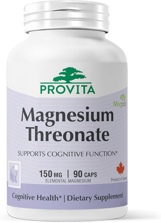 Provita Magnesium L-Threonate Supplement | Cognitive Support &amp Brain Electrolyte Balance | High Absorption Magnesium for Memory Focus &amp Brain Health | Vegan Capsules | 50mg Elemental Magnesiu