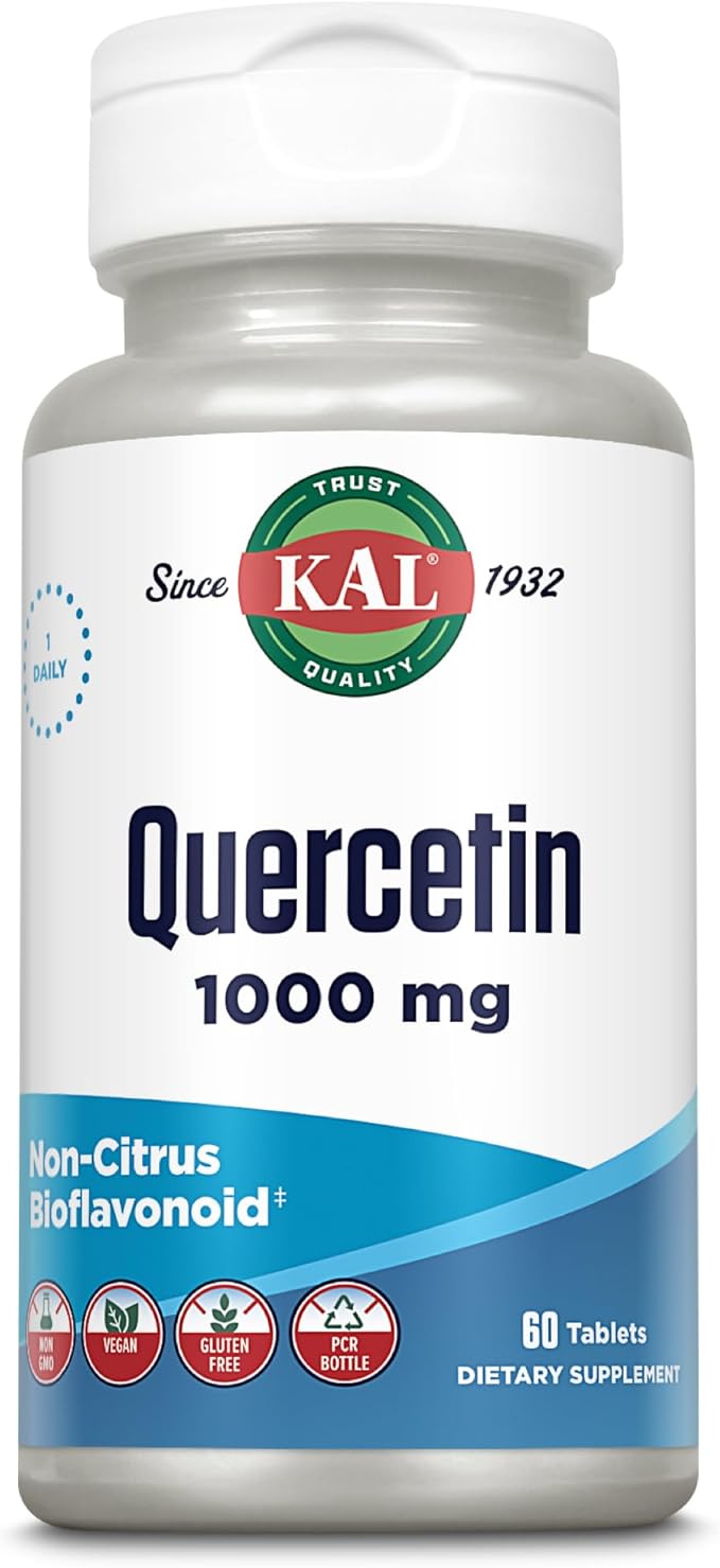 KAL Quercetin 1000mg Immune Support Supplement Bioflavonoids for Immune Defense and Overall Health Support Vegan Gluten Free Non-GMO 60-Day Guarantee 60 Servings 60 Tablets