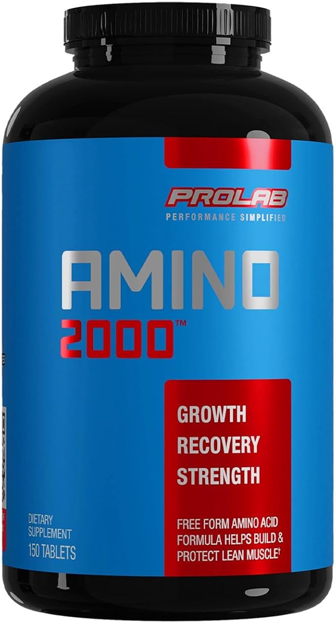 Prolab Amino 2000 Essential Amino Acids Supplement High-Potency BCAA Blend for Muscle Support &amp Recovery (150 Tablets)