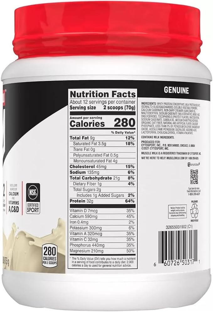 Muscle Milk Lean Muscle Vanilla Creme Protein Powder 1.93 Pound (Pack of 1)