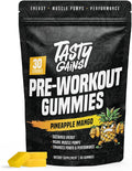 TASTY GAINS - Pre-Workout Gummies – Energy &amp Focus Boost Caffeine Gummies for Men &amp Women 200mg of Caffeine Fat-Burning Preworkout for Strength &amp Endurance (60 Pineapple Mango)
