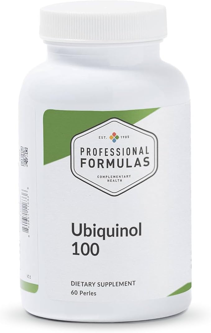 Professional Formulas Ubiquinol 100 - Kaneka Ubiquinol Active antioxidant Form of coenzyme Q10 to Support maintaining Healthy Immune and Circulatory Systems - Gluten Free 60 Perles Orange