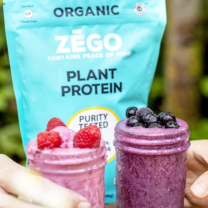 ZEGO Organic 100% Sacha Inchi Seed Protein Purity Tested Gluten Free Top 14 Allergy and Corn Free Soy Free Vegan 15oz (Bundle of 5 Bags)