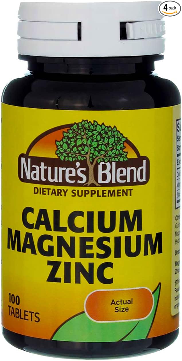 Nature's Blend Calcium Magnesium Zinc 100 Tablets (Pack of 4)