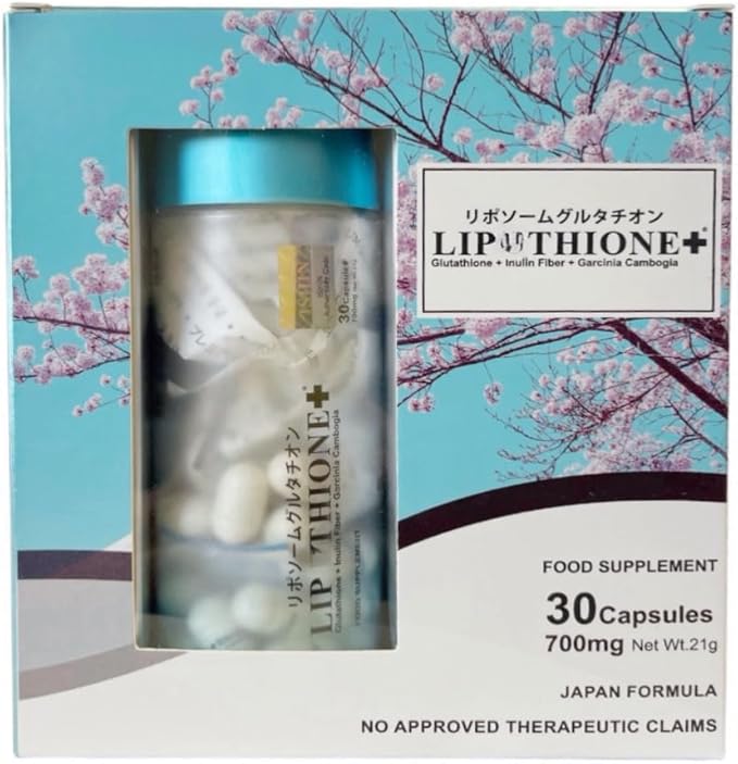 Lip THIONE Plus by Ishin Beauty: Liposomal Glutathione with Inulin Fiber and Garcinia Cambogia 30 Capsules