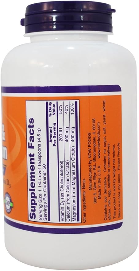 NOW Cal-Mag Citrate 8-Ounce (Pack of 2)