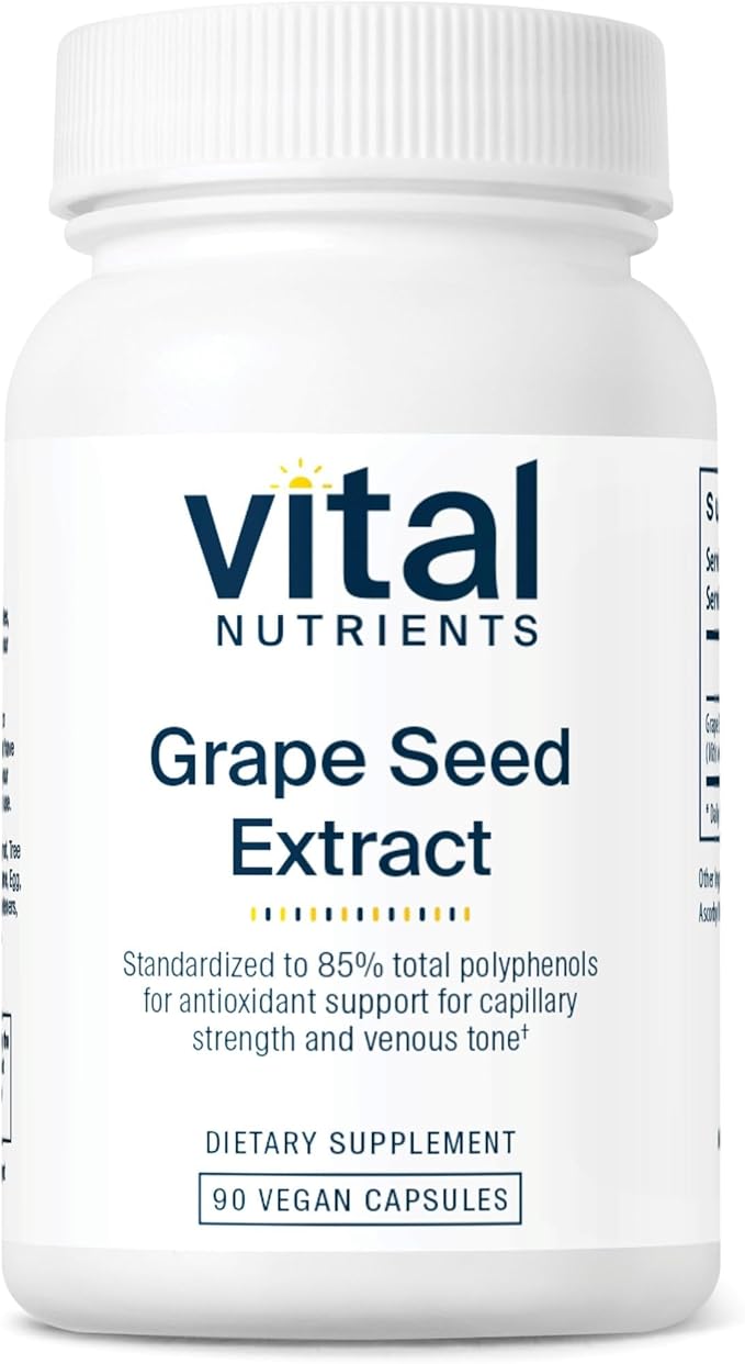 Vital Nutrients Grape Seed Extract 100mg - Potent Antioxidant and Support for Circulation Capillary and Vein Health - Gluten Dairy Soy Free - Non-GMO - 90 Capsules