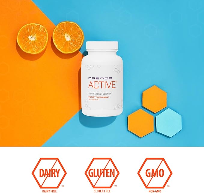 Orenda Active® - Infused with Prickly Pear Asparagus Extracts and a Potent Blend of Essential Nutrients Energy Boost Immune Support and Glowing Skin. Proteins Vitamin E CoQ10 90 Capsules