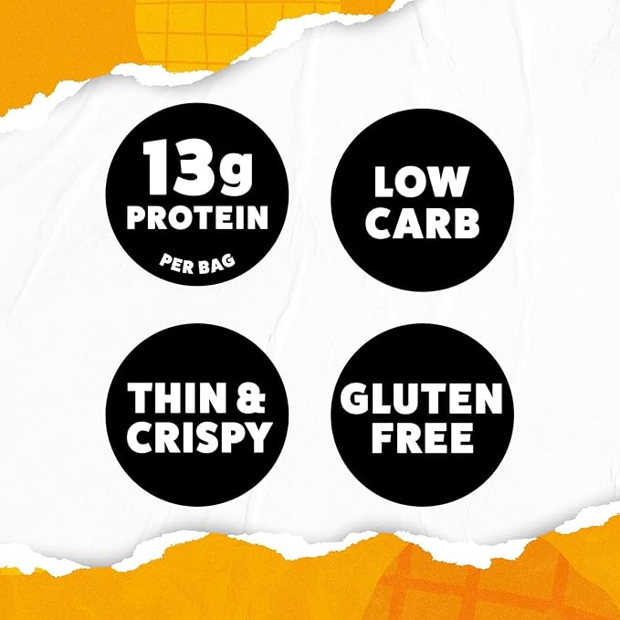 WILDE Protein Chips Chicken &amp Waffles High Protein Snacks for Adults Keto Chips Gluten Free Low Carb Snack Box Made with Real Ingredients 1.34oz Bags Pack of 12
