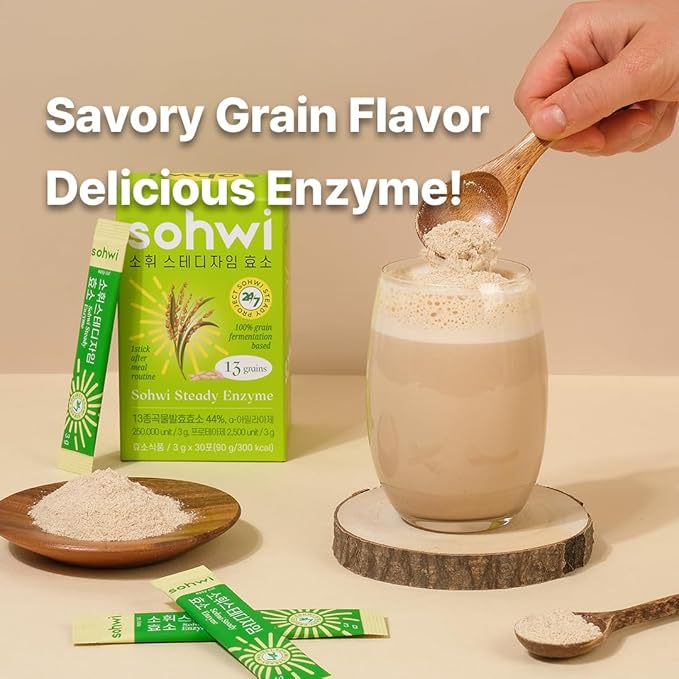 Digestive Enzyme – 30 Sticks – Natural Fermentation Whole Grains Probiotics Clean Daily Wellness Support