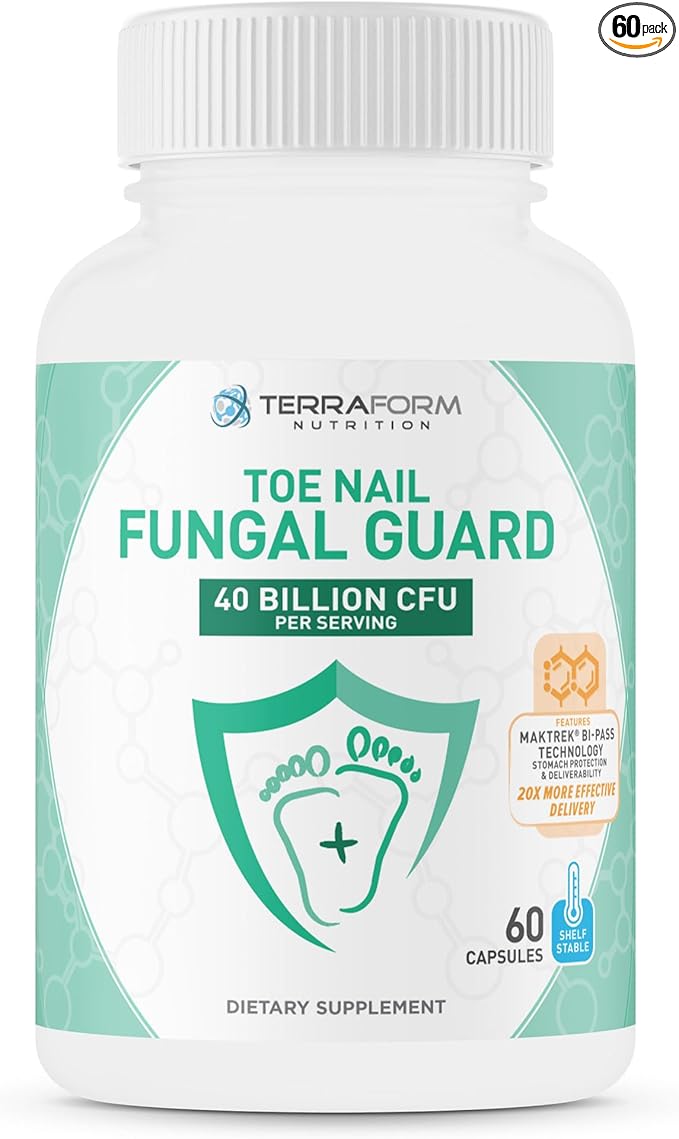 Terraform Nutrition Toenail Fungal Guard - Probiotic Fungus Inhibitor - 60 Capsules