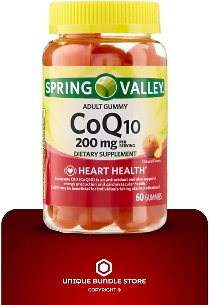 Unique Bundle Store CoQ10 200mg 60 Gummies – Natural Fruit Flavor Coenzyme Q10 Supplement for Adults Coq10 Gummies Q10 Coenzyme Daily Antioxidant Nutritional Support (Pack of 3)