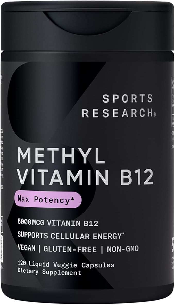 Sports Research® Multivitamin Pack - Vitamin D3 + K2 w/Coconut Oil 5000iu + Vitamin B12 as Methylcobalamin 5000mcg + Omega-3 Fish Oil 1250