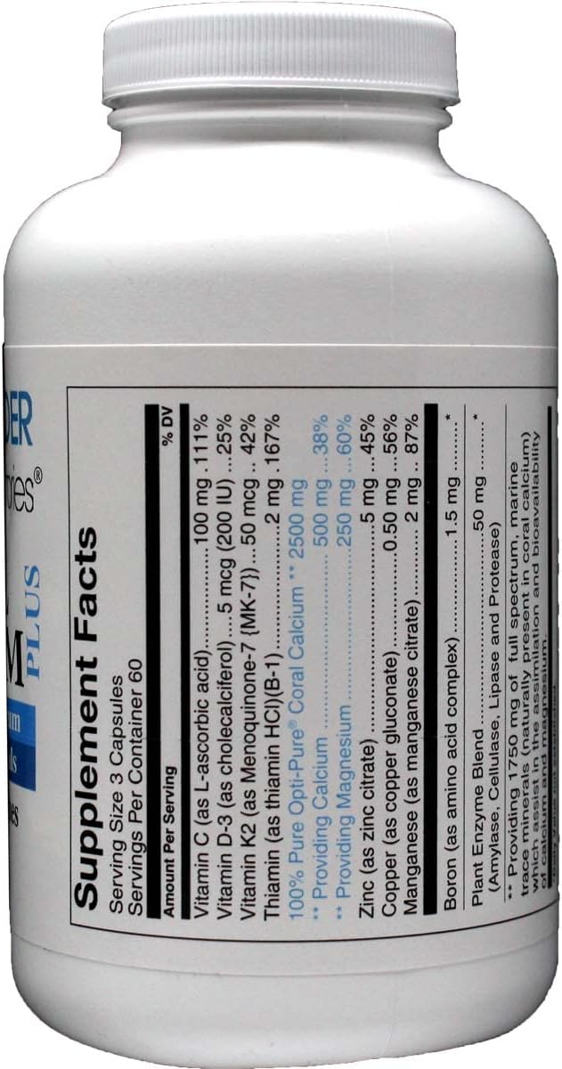 Wonder Labs Coral Calcium 2500 Mg Pure Coral Calcium Providing Full Spectrum Marine Trace Minerals Economically Friendly and Celsium Free - 180 Capsules