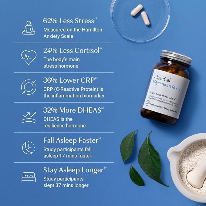 ALGAECAL 4-in-1 Vitamin D3 K2 Complete - ADK Vitamin Supplement for Immune Support &amp Bone Health Whole Body Wellness 3 Month Supply + Free Magnesium Relax™ (60 caps)