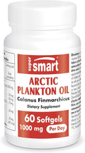 Supersmart - Arctic Plankton Oil 1000mg per Day (Patented) - Greater Nutrition Than Fish &amp Krill Oil Supplement - with Omega-3 Fatty Acids EPA DHA &amp SDA | Non-GMO &amp Gluten Free - 60 Soft