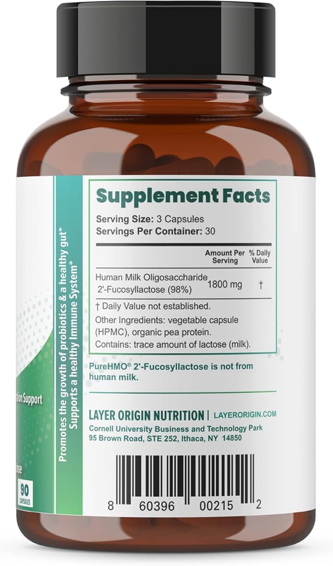 Layer Origin PureHMO Human Milk Oligosaccharide (HMO 2'-FL) Prebiotic Fiber - Feed 180 Billion Probiotics/Serving 30-Day Supply