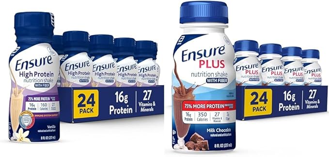 Ensure High Protein Nutritional Shake With Fiber 16g Protein Meal Replacement Shakes &amp Ensure Plus Nutrition Shake With Fiber 16 Grams of Protein Meal Replacement Liquid