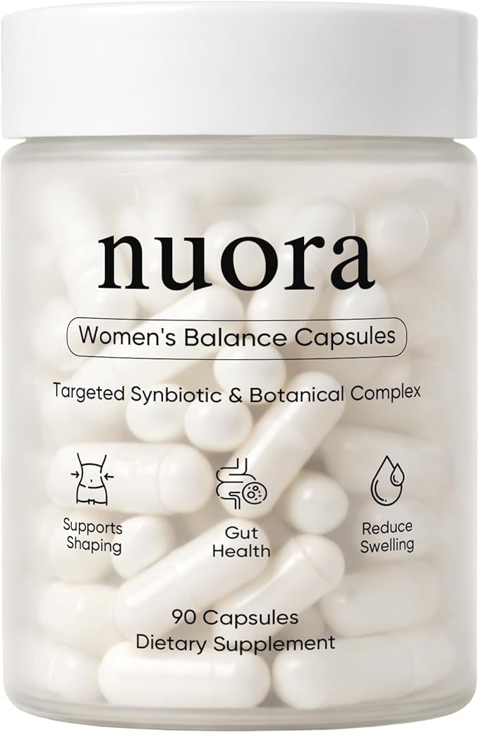 Nuora Gut Health Capsules Nuora Gut Biofilm Probiotic Ritual Promotes Metabolism &amp Gut Vegan Non-GMO for Women 90 Capsules (1)