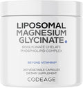Codeage Liposomal Magnesium Glycinate Supplement 2-Month Supply Bisglycinate Magnesium Chelate Chelated Magnesium Mineral Pills BioPerine Black Pepper Vitamins Capsules Non-GMO Vegan 240 ct