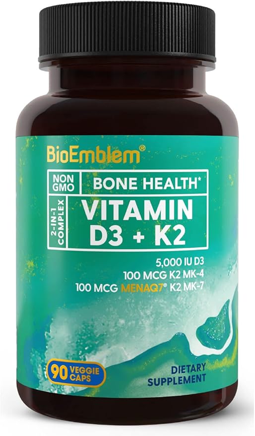 BioEmblem Vitamin D3 K2 (5000IU and 200mcg) and Women's Multivitamin