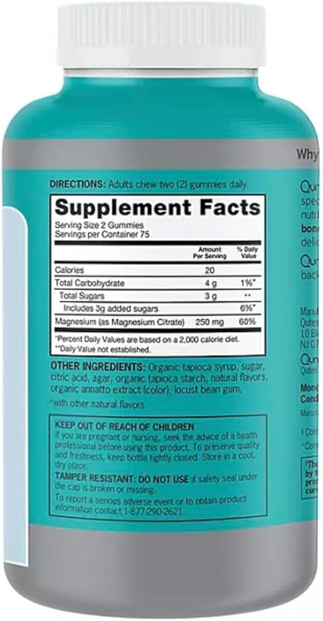 Magnesium Citrate Extra Strength Gummies 250 mg with high Absorption 150 Gummies 75 Days Supply - Bundled with Supplement Guide