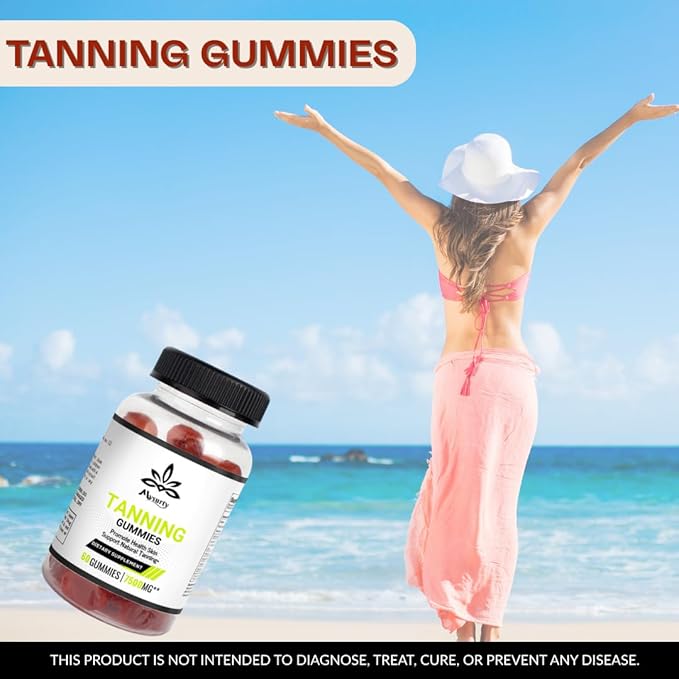 Tanning Gummies |Tanning Supplement for Woman &amp Men 120 Gummies (Pack of 2)