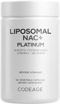 Codeage Liposomal NAC+ Platinum - N-Acetyl L-Cysteine Vitamin C Alpha Lipoic Acid Selenium - 2-Month Supply - Helix Liposomal Delivery - Phospholipid - Non-GMO NAC Dietary Supplement - 120 Capsules