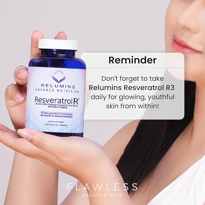 Relumins Glutathione &amp Resveratrol Bundle – Advanced Glutathione with Rose HIPS (60 Capsules) &amp High-Potency Resveratrol with Grape Seed &amp Red Wine Extract (120 Capsules) for Skin and Immu