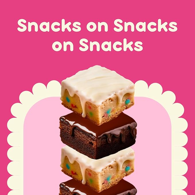 Prime Bites High Protein Brownie (12 Per Box Birthday Cake Blondie) - 19g of Protein 5g of Collagen Gluten Free Low Sugar Treat Delicious Protein Snack