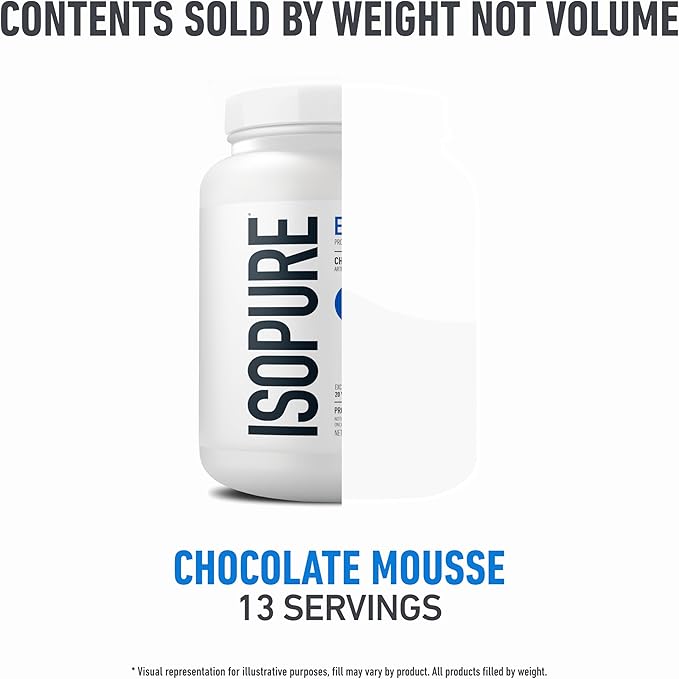 Isopure Essentials 100% Whey Protein Powder with Vitamins 20g Protein Per Serving Chocolate Mousse 13 Servings (Pack of 1)
