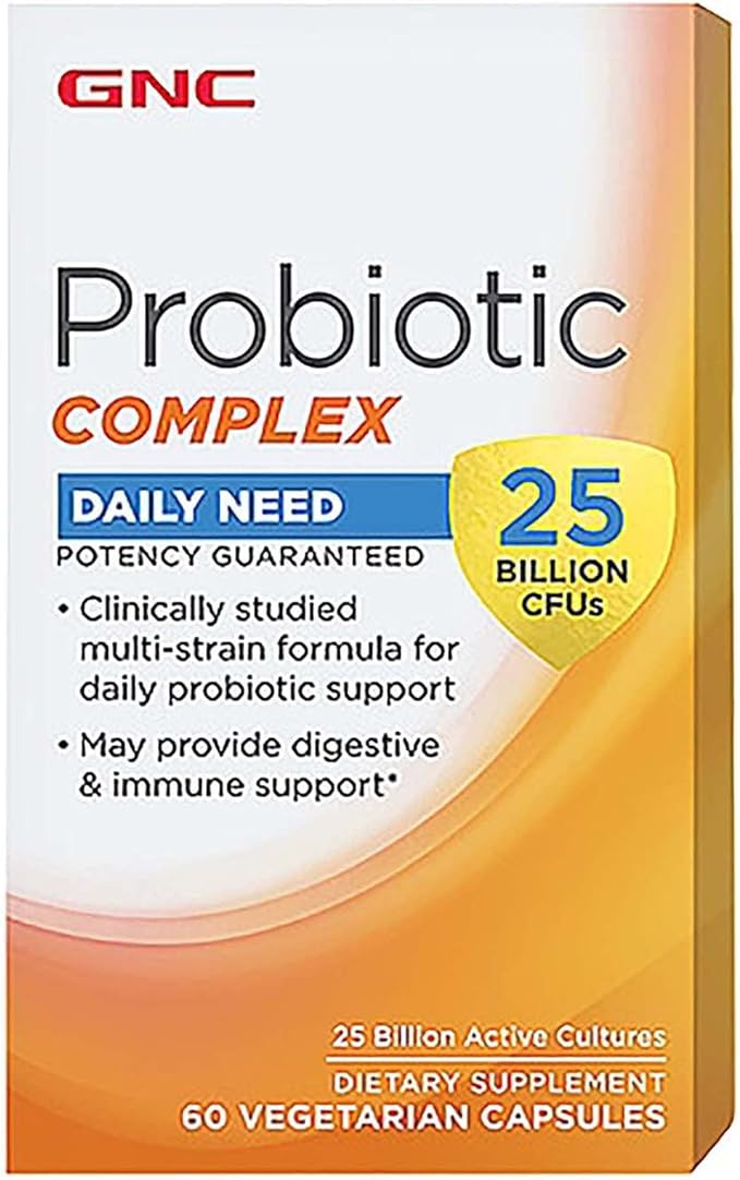 GNC Probiotic Complex Daily Need with 25 Billion CFUs Twin Pack 60 Capsules per Bottle Daily Probiotic Support