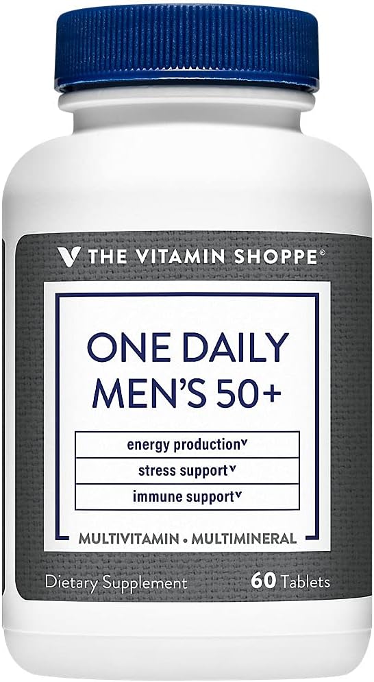 The Vitamin Shoppe Once e Daily Men's 50+ Multivitamin |Multi-Mineral | Antioxidant Supplement |Supports Energy Production Vision and Immune Health (60 Tablets)