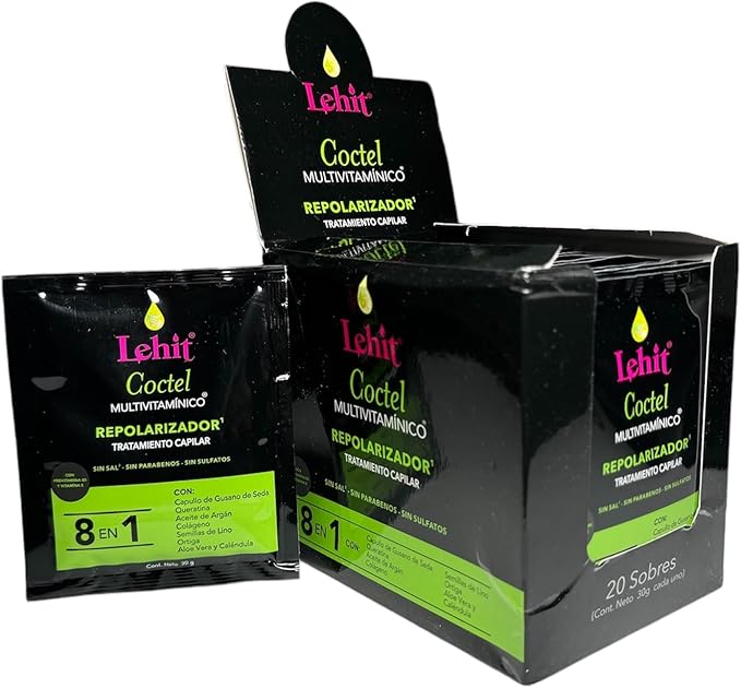 Lehit Coctel Multivitaminico Repolarizador 8 en 1 Caja de 20 sobres de 30 Gramos.