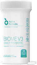 Native Formulas Biome V3 Probiotic Prebiotic &amp Fulvic Minerals Supplements - 35 Billion CFU - 6 Strains - 60 Vegan Capsules - Women &amp Men - FODMAP Friendly - Supports Digestive Immune &amp