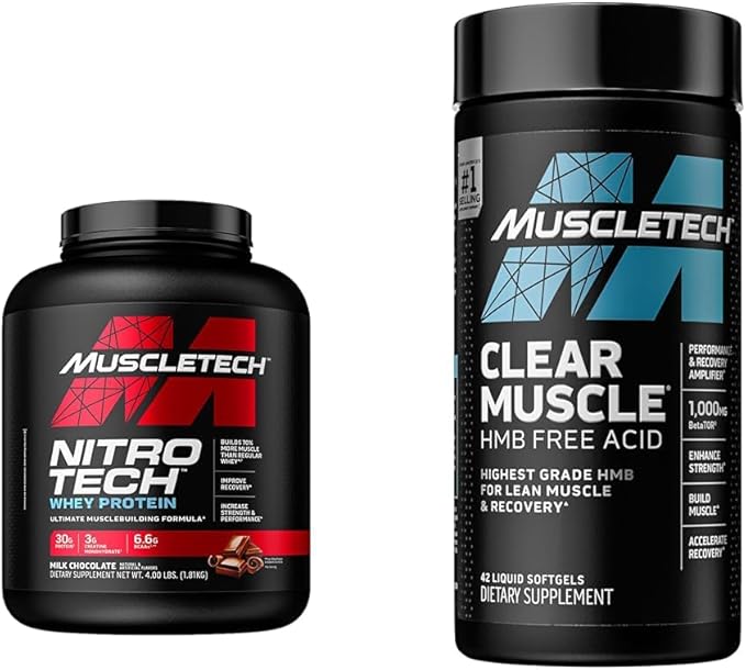 Muscletech Whey Protein Powder Nitro-Tech Whey Protein Isolate &amp Peptides &amp Clear Muscle Post Workout Recovery | Muscle Builder for Men &amp Women
