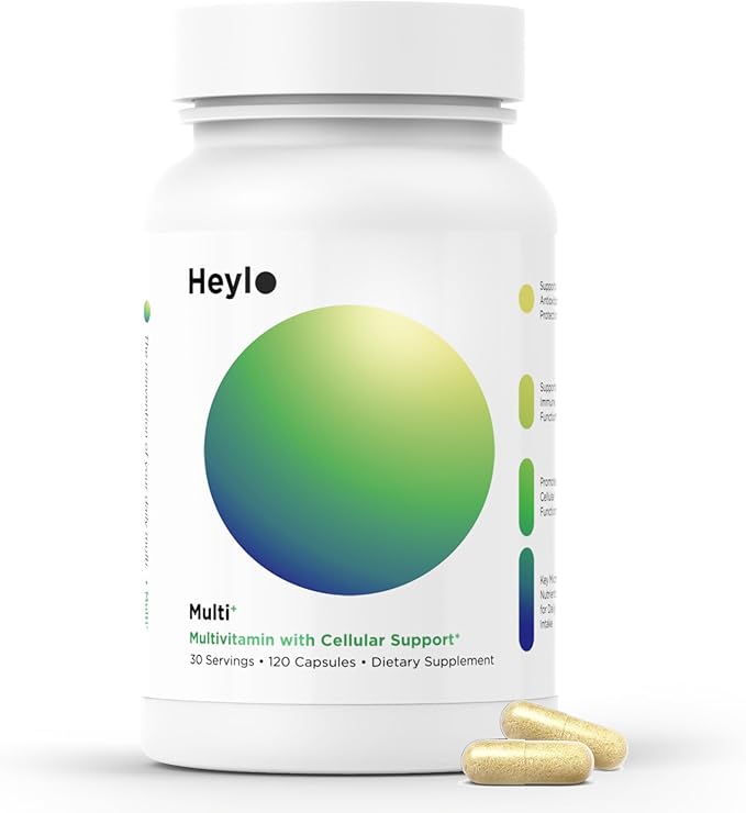 Heylo Multi+ Advanced Multivitamin Supplement – Boosts Energy Enhances Immune Support Provides Antioxidant Protection Promotes Detoxification with Vitamins Minerals Phytonutrients 120 Capsules