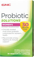 GNC Probiotic Solutions Women's with 30 Billion CFUs Clinically Studied Multi-Strain for Women Supports Digestive and Immune Health Vegetarian 30 Capsules