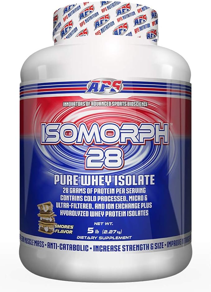 APS Nutrition Isomorph 28 Protein Powder | Pure Whey Isolate | Cold Pressed Ultra- Filtered &amp Ion Exchange Isolates | 28g Protein | 5 Pound (S’Mores)