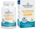 Nordic Naturals Ultimate Omega in Fish Gelatin Lemon Flavor - 60 Soft Gels - 1280 mg Omega-3 - High-Potency Fish Oil Supplement - EPA &amp DHA - Promotes Brain &amp Heart Health - Non-GMO - 30 Serv