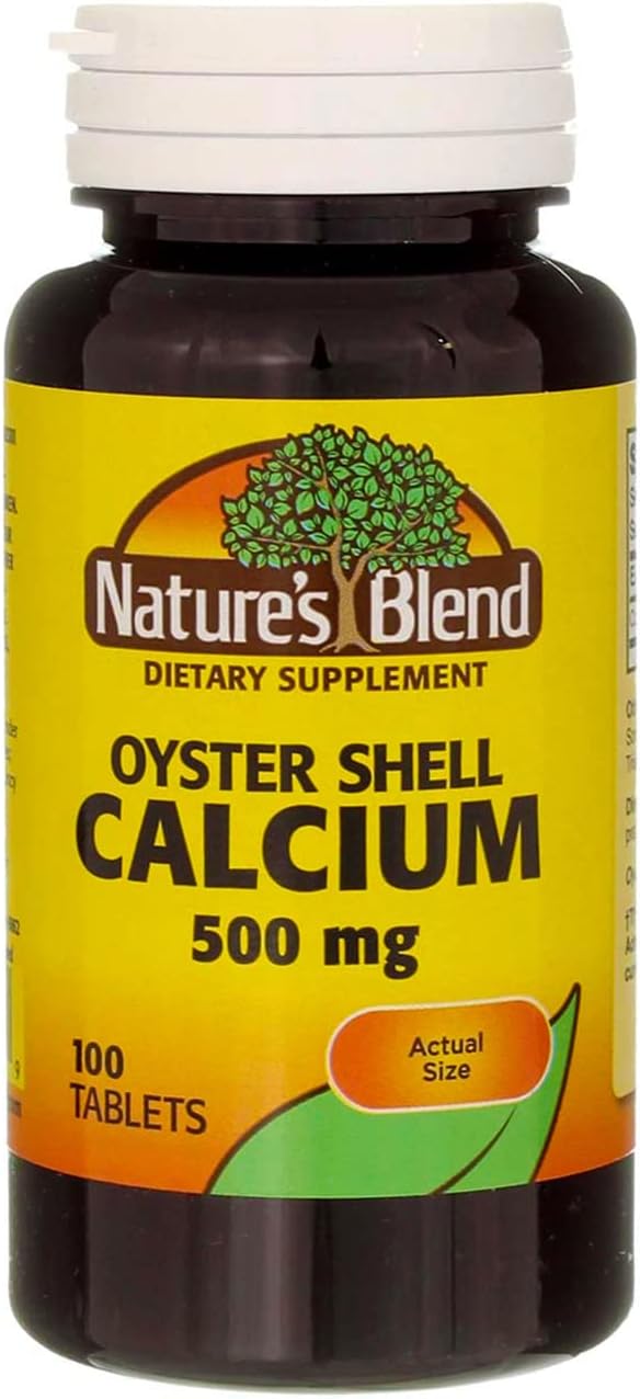 Nature's Blend Oyster Shell Calcium 500 mg Tablets - 100 ct Pack of 6