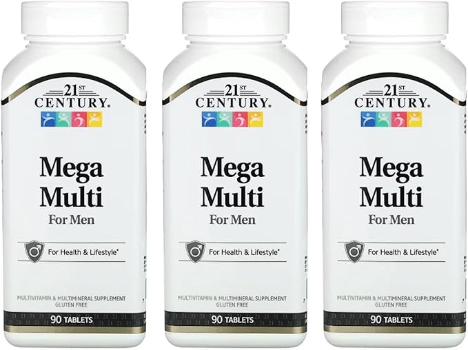 21st Century Mega Multi for Men Multivitamin &amp Multimineral 90 tablets Pack of 3