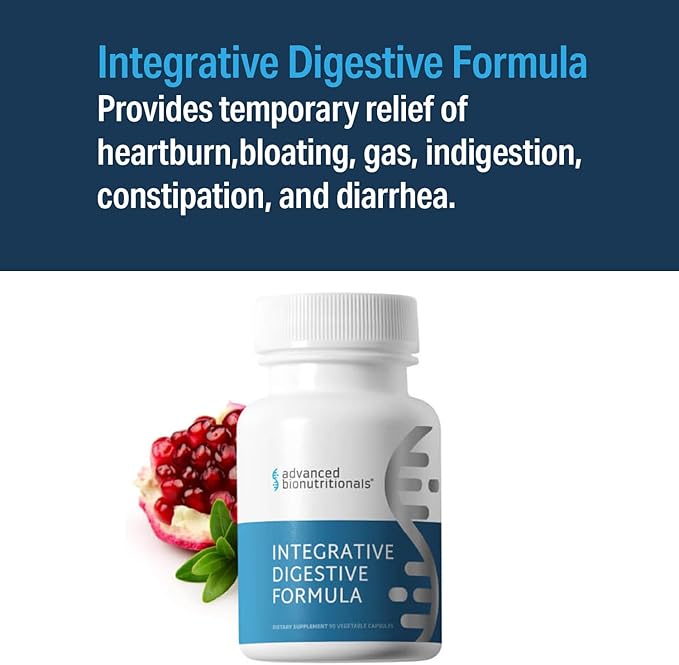 Advanced Bionutritionals – Integrative Digestive Formula Support Healthy Digestion with Ginger Root Natural Digestive Relief for Heartburn Bloating Constipation Diarrhea Non GMO (60 Tablets)
