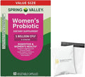 Probiotics for Women Capsules Dietary Supplement 1 Billion CFUs - Digestive Health by Spring Valley (60 Capsules - Pack of 1) - Set by Basket Goods