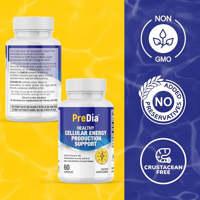 PREDIA - Healthy Cellular Energy Production Support - (CoQ10 200mg)
